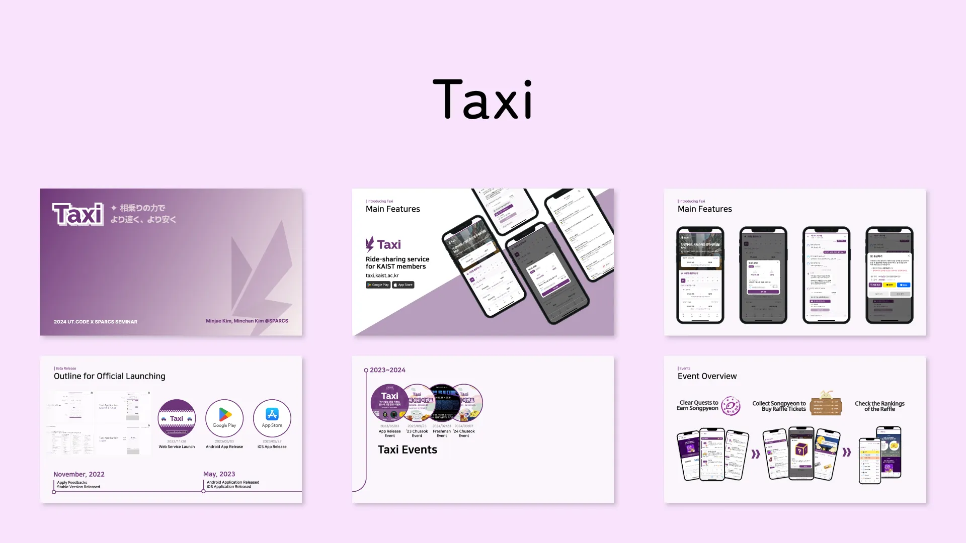 Taxiの紹介のスライド